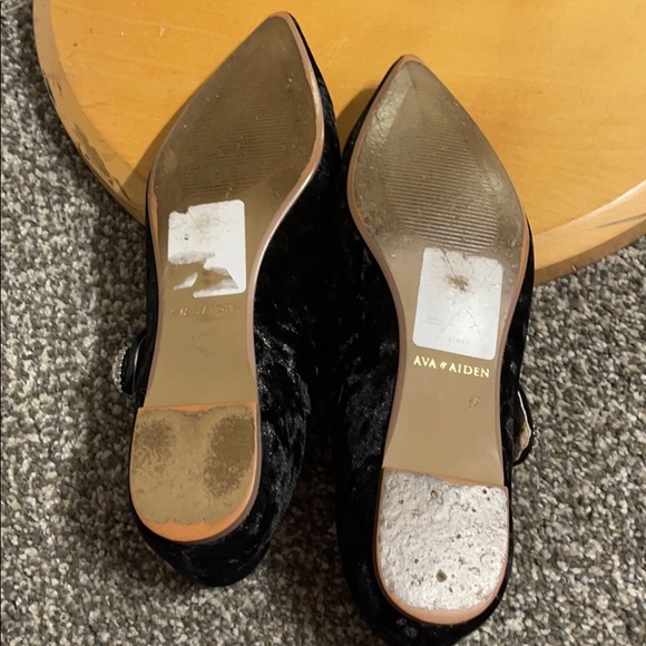 Ava and Aiden Black Velvet Flats 7 - Picture 6 of 8